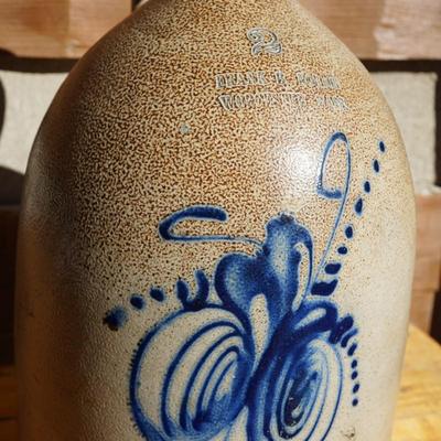 STONEWARE JUG STAMPED FRANK B NORTON WORCHESTER MASS. #2