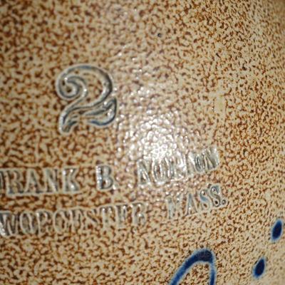 STONEWARE JUG STAMPED FRANK B NORTON WORCHESTER MASS. #2