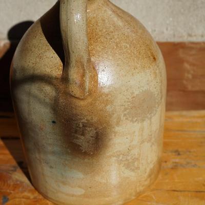 STONEWARE JUG STAMPED NA WHITE & SON UTICA NY PINE TREE SWIRL COBALT DESIGN