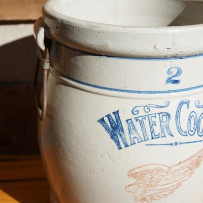 RED WING #2 WATER COOLER . BAIL HANDLES. NO LID . AS IS