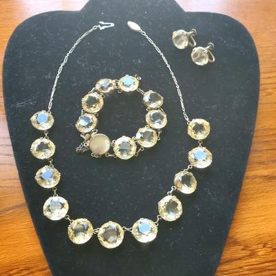 Striking Citrine Choker, bracelet, & Earrings