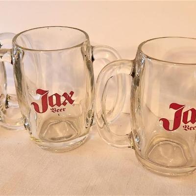 Lot #69  Lot of 5 Vintage JAX BEER 2-handle mugs