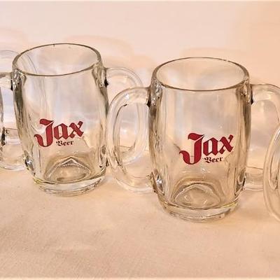 Lot #69  Lot of 5 Vintage JAX BEER 2-handle mugs