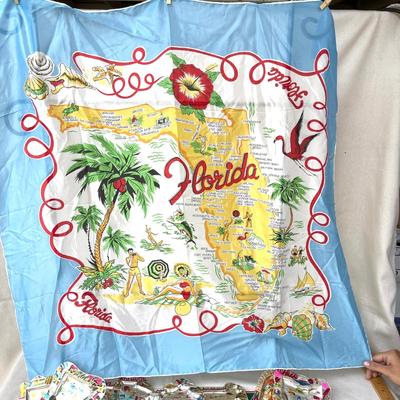LOT 59 Group State Souvenir Trays Scarf Puzzle USA