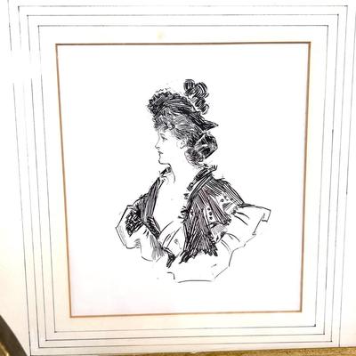 LOT 61 Group 4 Antique Victorian Illustrations & Art Framed Under Glass