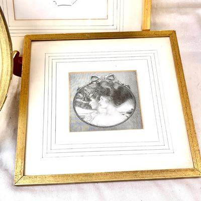 LOT 61 Group 4 Antique Victorian Illustrations & Art Framed Under Glass