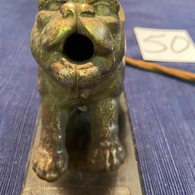 Rare Vintage Cast Bulldog Curling Iron Heater