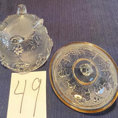 Jeanette Stippled Grape Vine Sugar Bowl