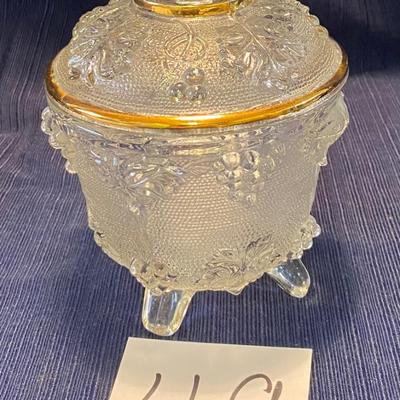 Jeanette Stippled Grape Vine Sugar Bowl