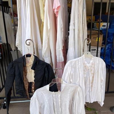 LOT 67 Group Vintage Antique Cloths 1880's - 1930s. Petticoats Tops Skirt Aprons