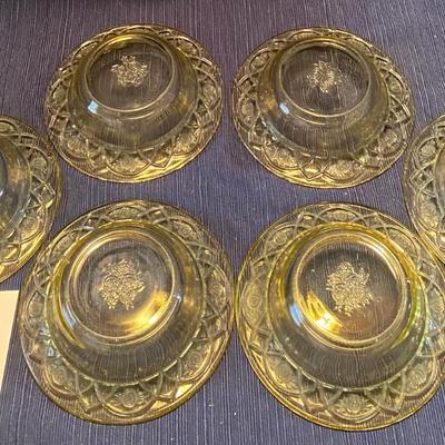6 Federal Rosemary Amber Fruit Bowls
