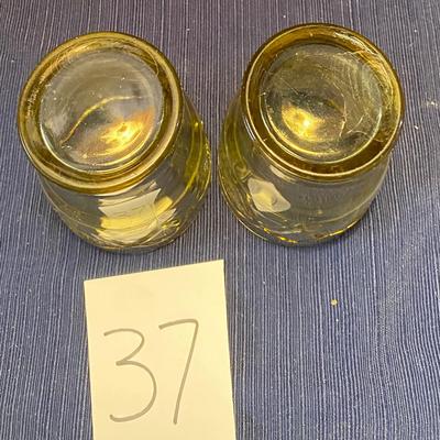 2 Federal Glass Rosemary Amber Tumblers