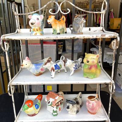LOT 75 Group 11 Vintage Ceramic Creamers Figural Cows Birds Pigs Cat