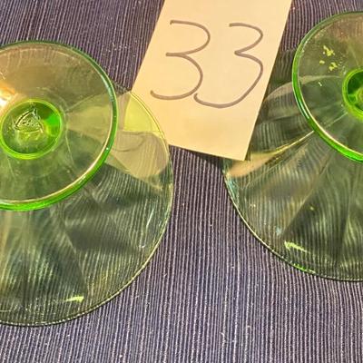 2 Federal Glass FEG6 Low Sherbet Bowls