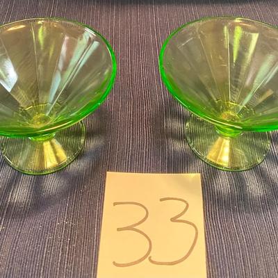 2 Federal Glass FEG6 Low Sherbet Bowls