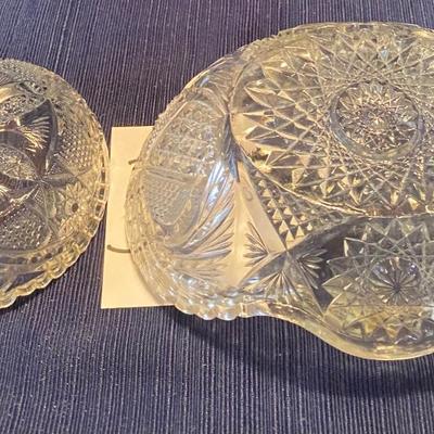 Large Star Crystal Dish and Smaller Glass Star Dish