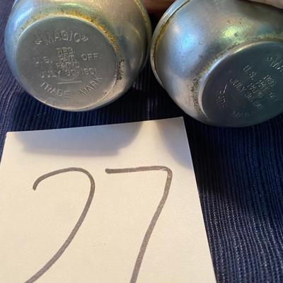 Rare Vintage Magic Aluminum Salt and Pepper