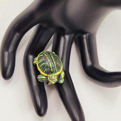 HAND PAINTED TURTLE BROOCH