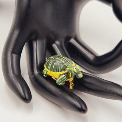 HAND PAINTED TURTLE BROOCH