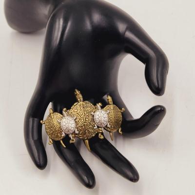 2 TONED SEA TURTLE BROOCH