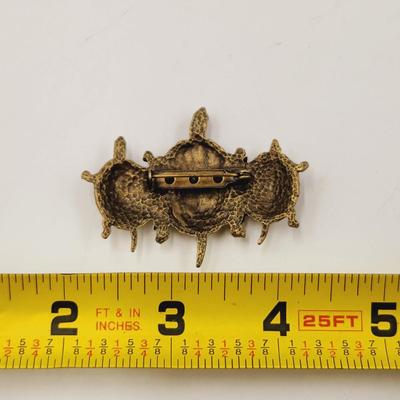 2 TONED SEA TURTLE BROOCH