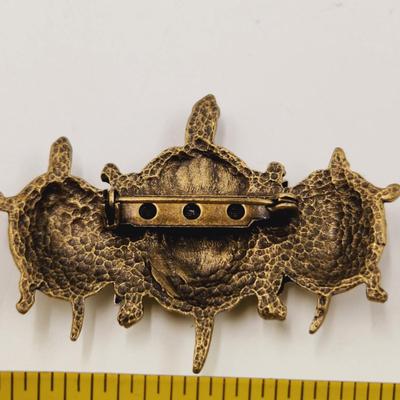 2 TONED SEA TURTLE BROOCH