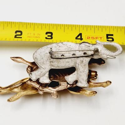 3 TONED ELEPHANT LION & ZEBRA PIN