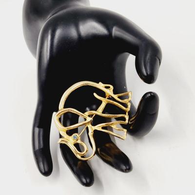VINTAGE SEARS GOLD TONED ELEPHANT OUTLINED BROOCH