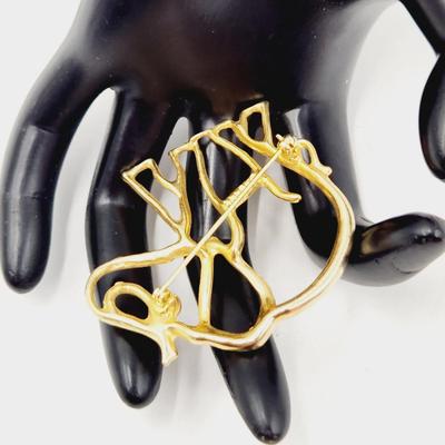 VINTAGE SEARS GOLD TONED ELEPHANT OUTLINED BROOCH