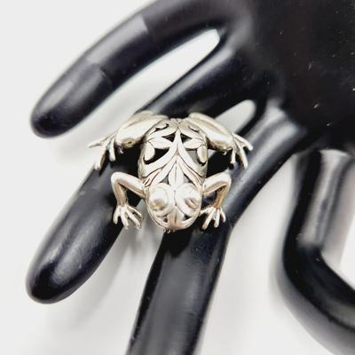 VINTAGE .925 STERLING JEZLAINE FROG PIN