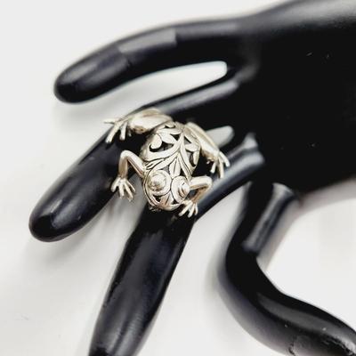 VINTAGE .925 STERLING JEZLAINE FROG PIN