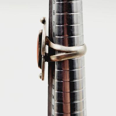 BEAUTIFUL .925 SILVER AND RED CORRAL HAND CRAFTED RING