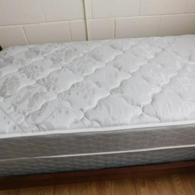 Turned Wood Twin Bed Frame and Mattress Set