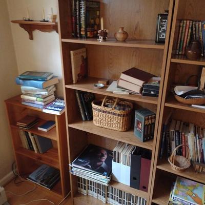 Wood Finish Five Shelf Bookcase Choice C (No Contents)