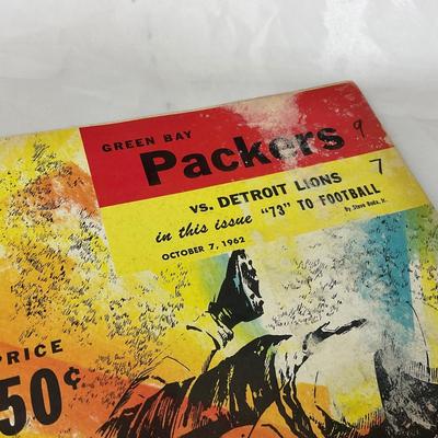 -85- SPORTS | 1962 Packers Vs The Detroit Lions Program