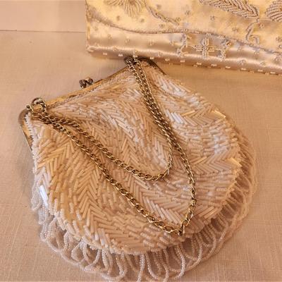 Lot #76  Lot of 2 pretty Vintage beaded Evening Bags