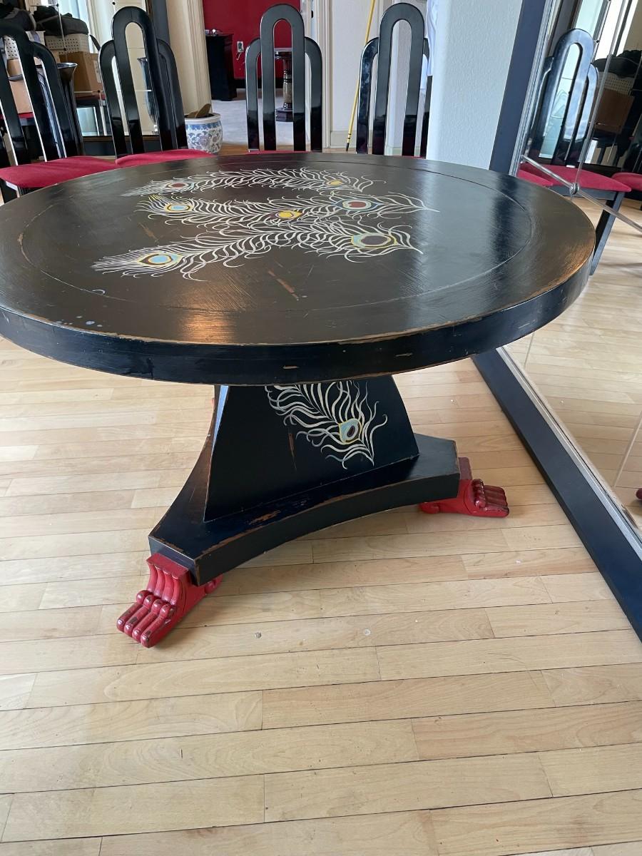 Black Round Dining Table