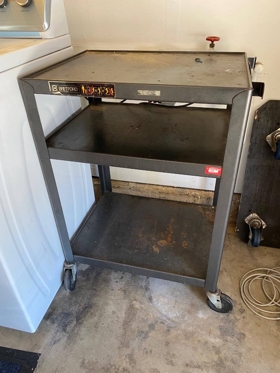 Retro Bretford Black Metal Wheeled AV Cart