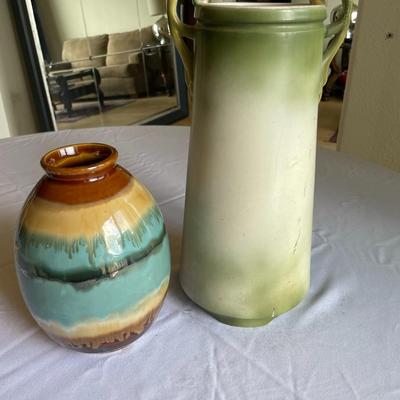 Hand Painted Nippon Vase with 1 pottery Piece