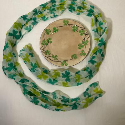 Shamrock Dish, Scarf & Candy