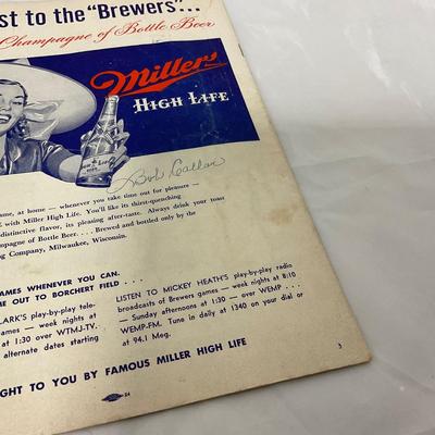 -107- SPORTS | 1940â€™s Milwaukee Brewers Minor League Program