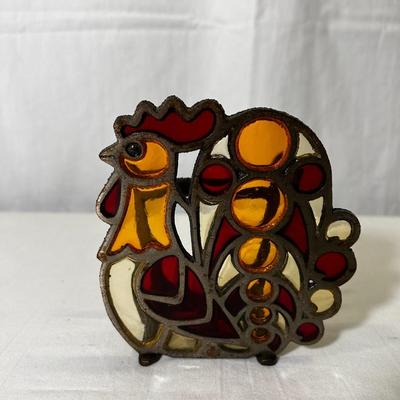 Stained Glass Chicken Napkin Holder