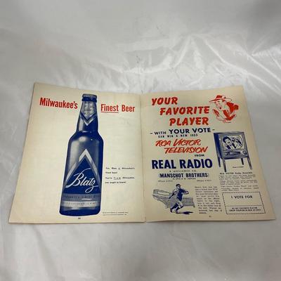 -109- SPORTS | 1953 Milwaukee Braves Program | Joe Adcock Cover