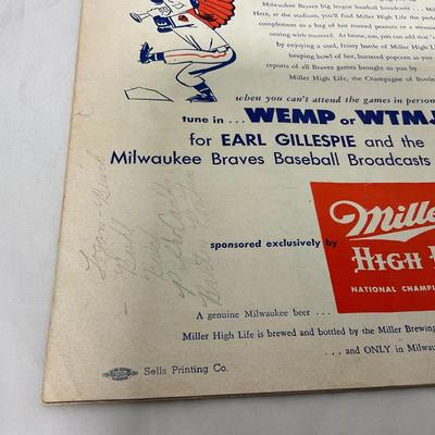 -109- SPORTS | 1953 Milwaukee Braves Program | Joe Adcock Cover
