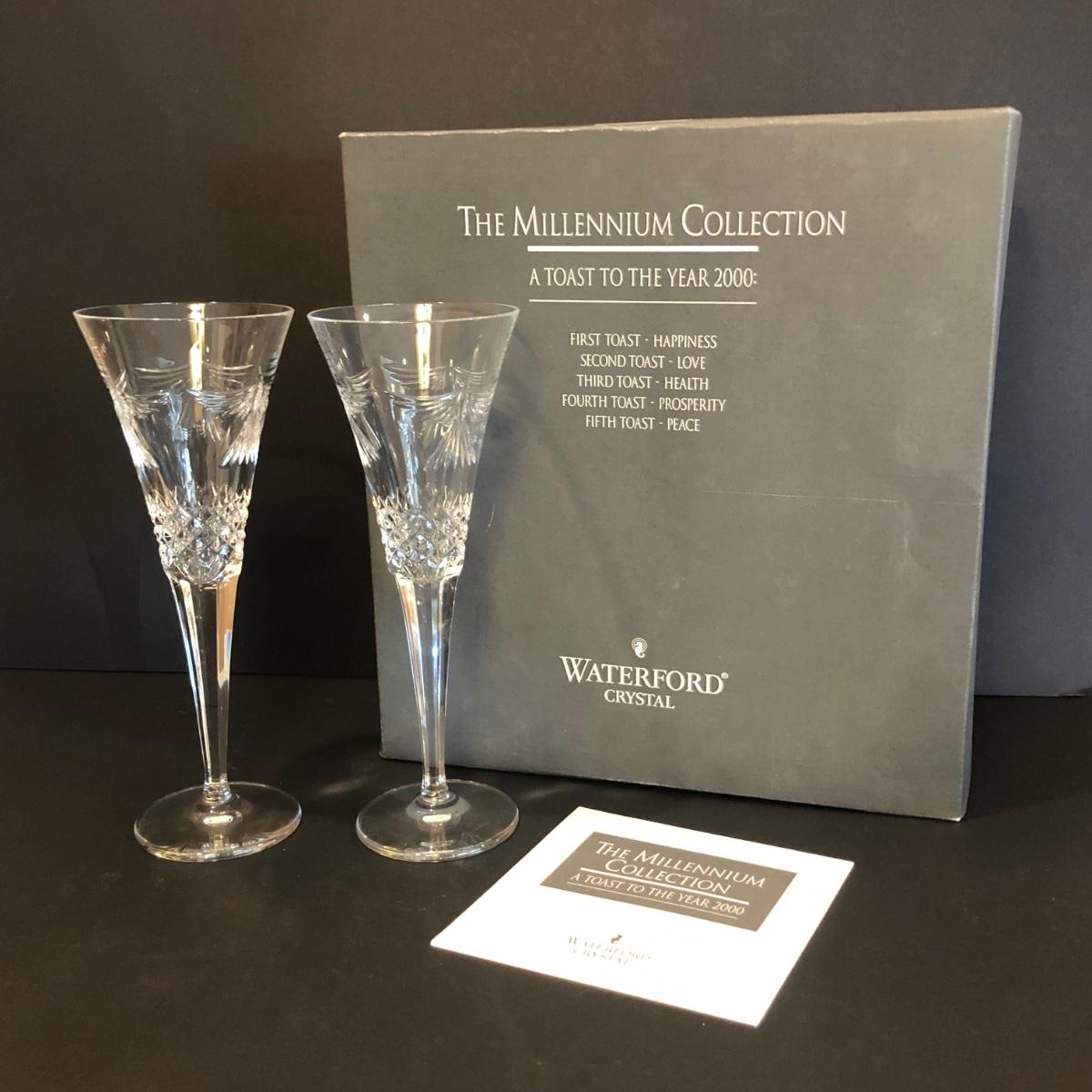 LOT63M Waterford Crystal Millennium Collection Peace Flutes