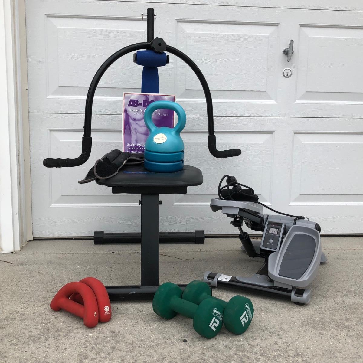 LOT182M ABDOer II, Sunny Health & Fitness Stepper, Weights