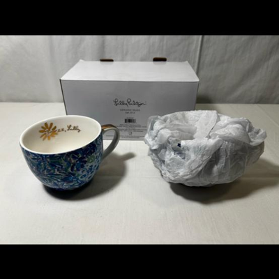 NEW Lilly Pulitzer Ceramic Mugs (Set of 2) Floral