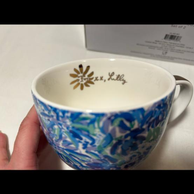 NEW Lilly Pulitzer Ceramic Mugs (Set of 2) Floral