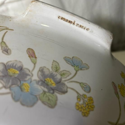 Vintage Corning Ware "Pastel Bouquet" & Casserole Dish Pyrex Lid
