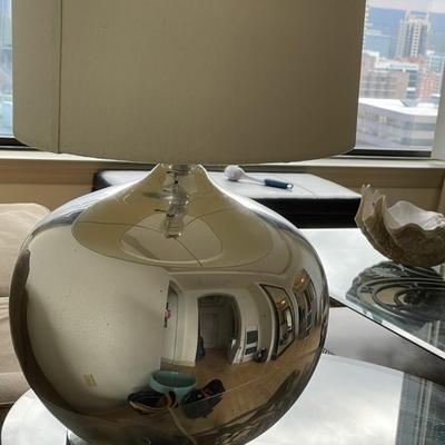 Mercury Glass Looking Lamp with Shade